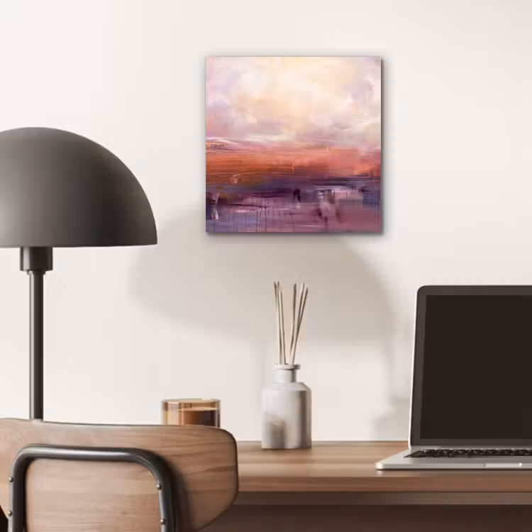 Abstract - Landschap - Modern - Paars - Oranje aluminium wit klein -sfeer5