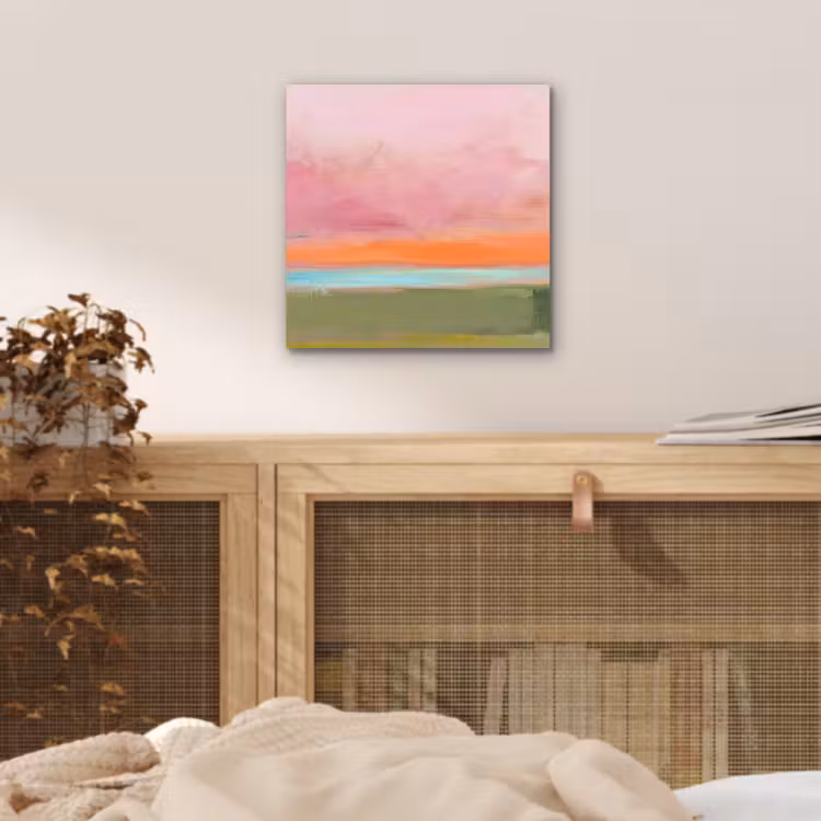 Abstract - Landschap - Modern - Roze - Oranje aluminium wit klein -sfeer3