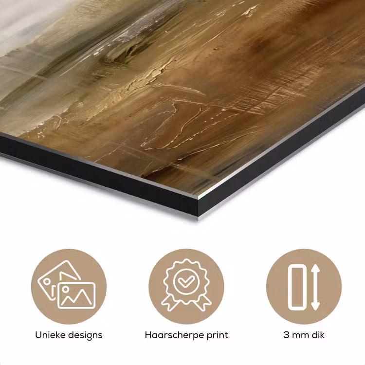 Abstract - Landschap - Natuur - Beige - Bruin aluminium wit klein -closeup_NL