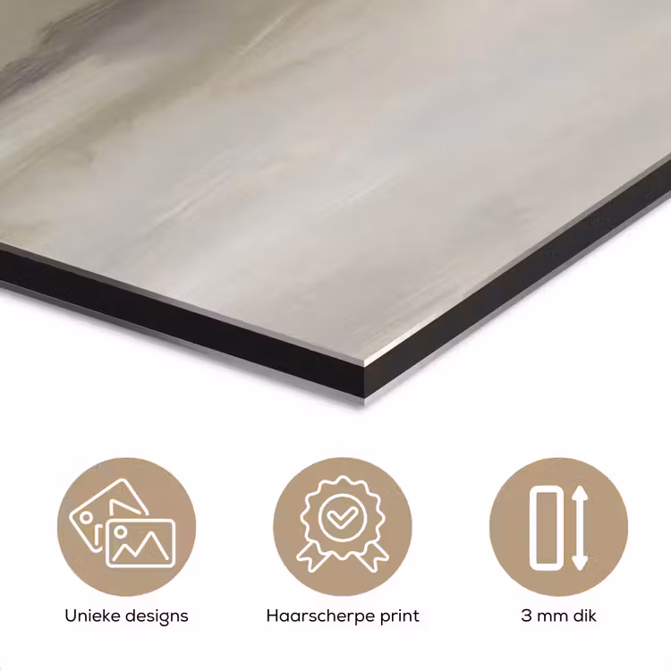 Abstract - Landschap - Nevel - Modern - Grijs aluminium wit klein -closeup_NL