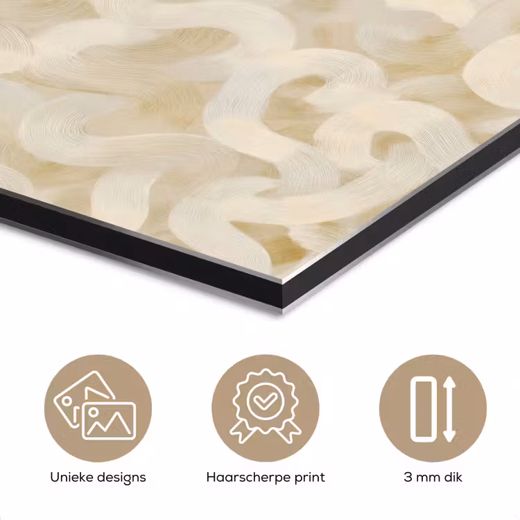 Abstract - Lijnen - Beige aluminium wit klein 46 -closeup_NL