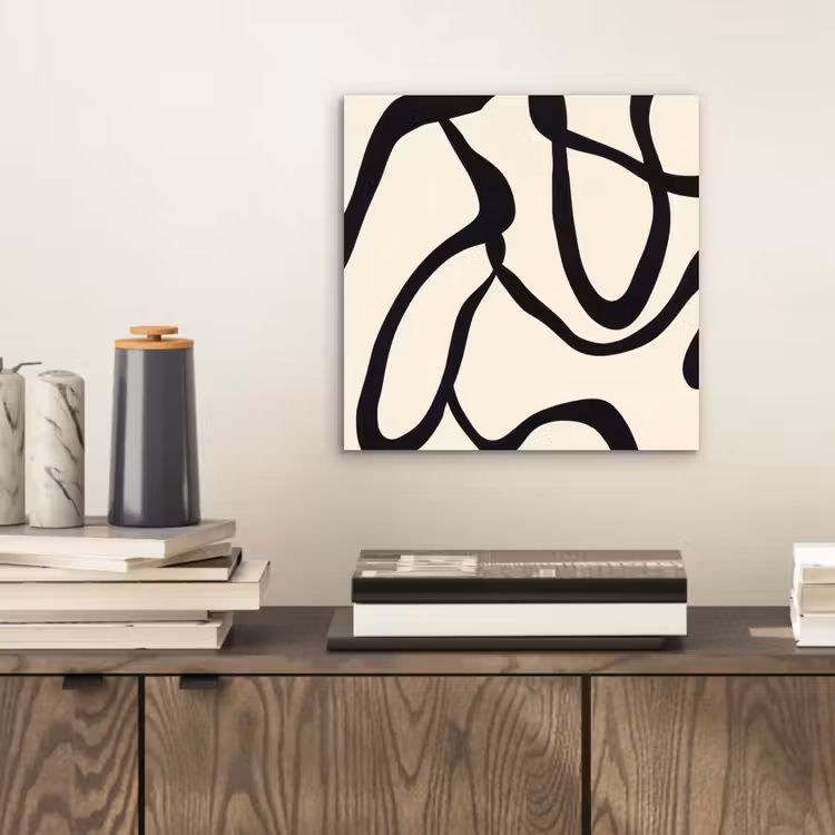 Abstract - Lijnen - Modern - Beige aluminium wit klein -sfeer1