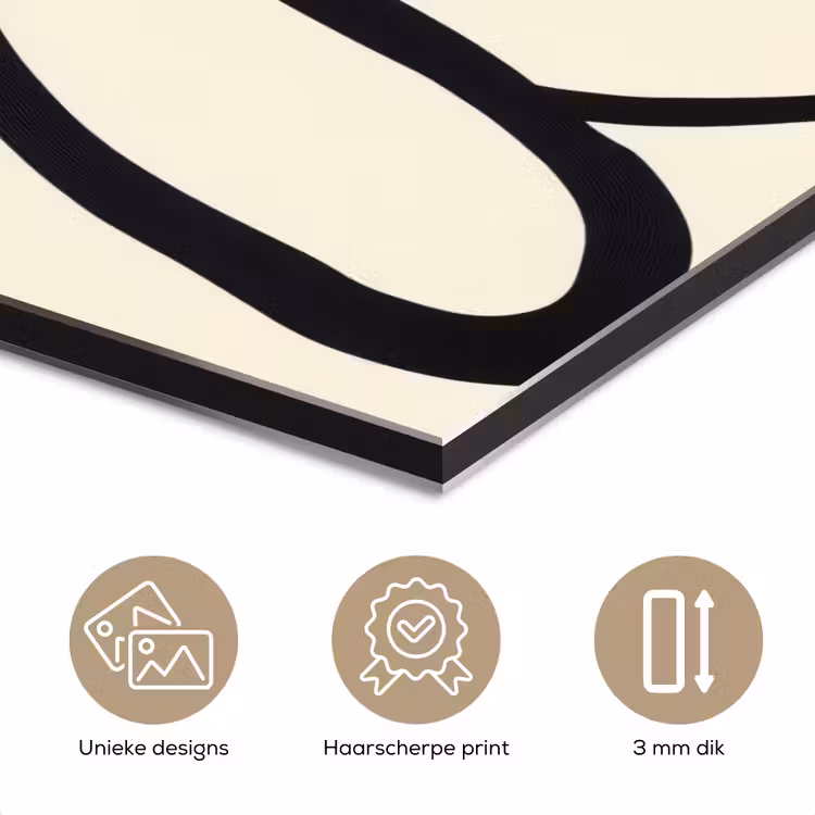 Abstract - Lijnen - Modern - Beige aluminium wit klein -closeup_NL