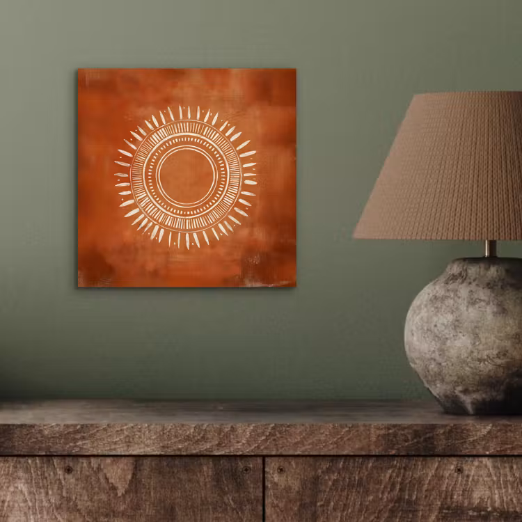 Abstract - Lijnen - Zonnestralen - Roodbruin aluminium wit klein -sfeer2