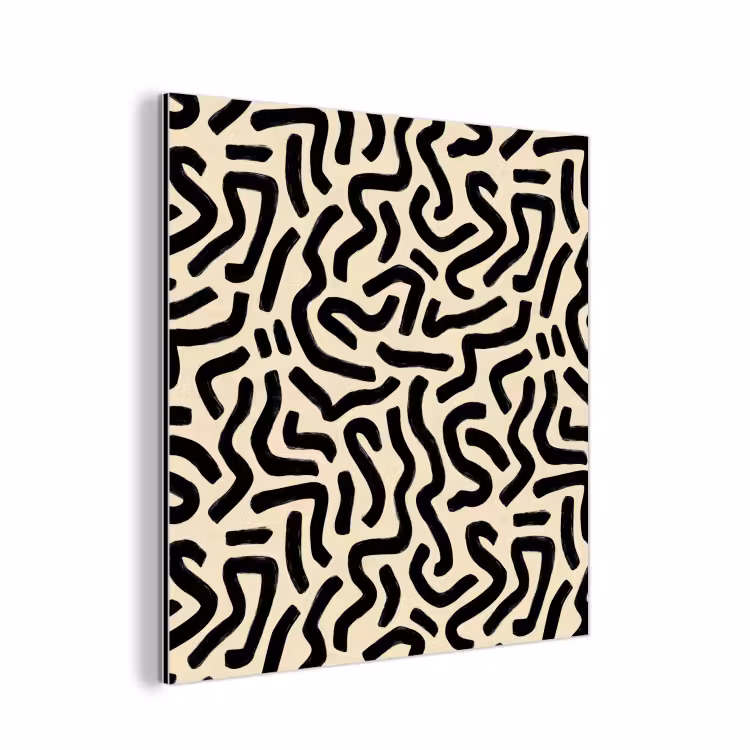 Abstract - Lijnen - Zwart aluminium wit klein 46 -3d