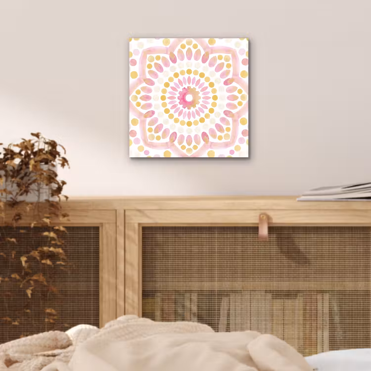 Abstract - Mandala - Kunst - Modern - Roze aluminium wit klein -sfeer3