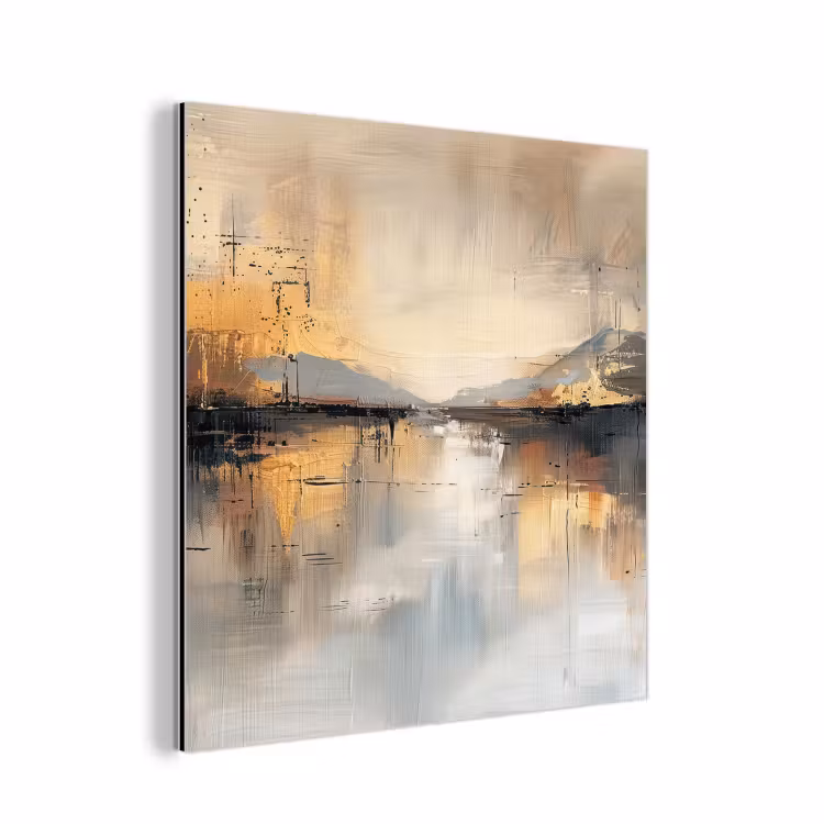 Abstract - Modern - Beige - Aesthetic - Goud aluminium wit klein -3d