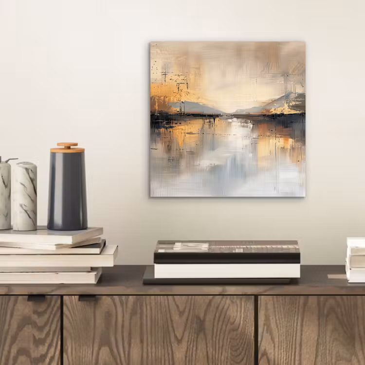 Abstract - Modern - Beige - Aesthetic - Goud aluminium wit klein -sfeer1