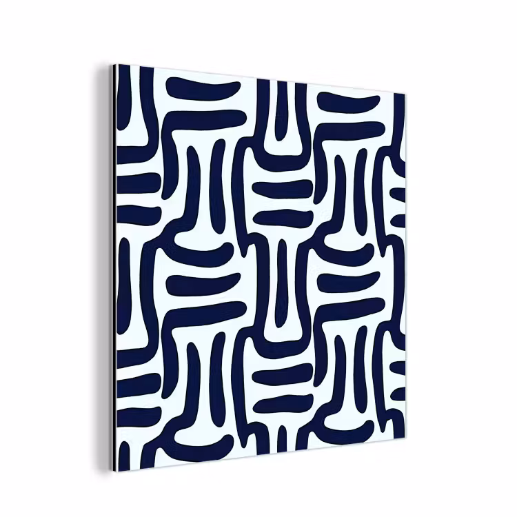 Abstract - Modern - Blauw aluminium wit klein 46 -3d