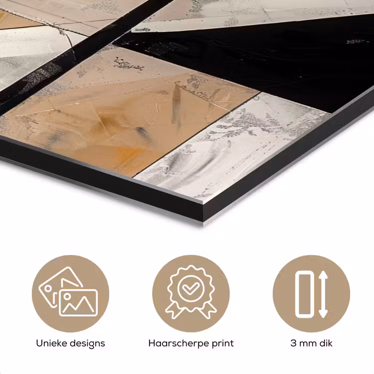 Abstract - Modern - Geometrisch - Pastel aluminium wit klein -closeup_NL