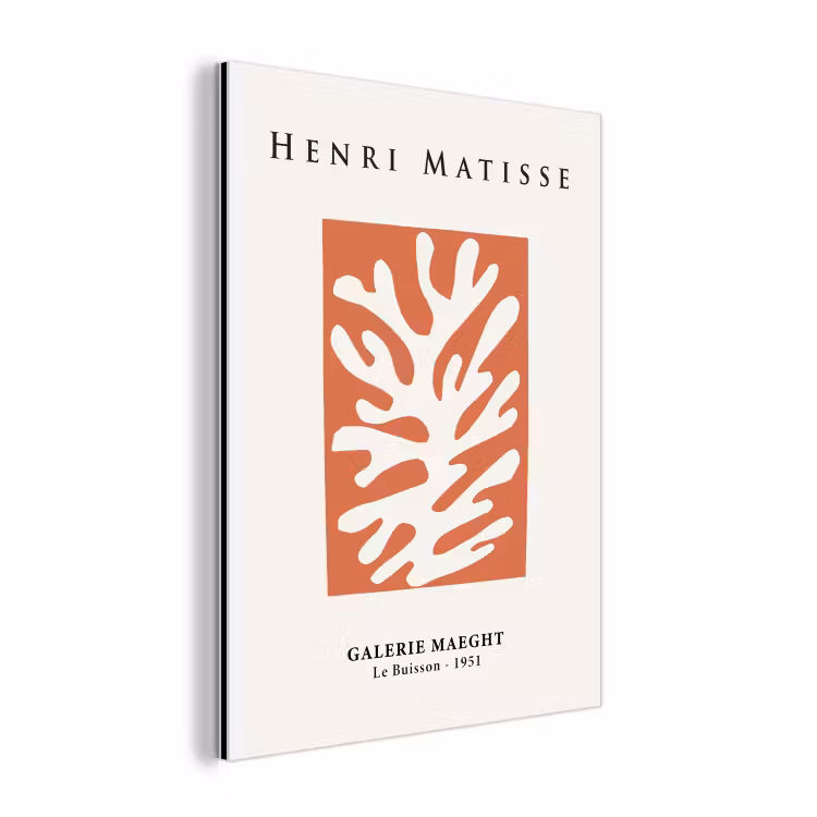 Abstract - Oude meesters - Rood - Henri Matisse aluminium wit klein -3d