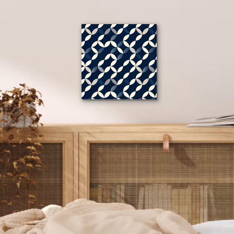 Abstract - Patroon - Blauw aluminium wit klein 46 -sfeer3