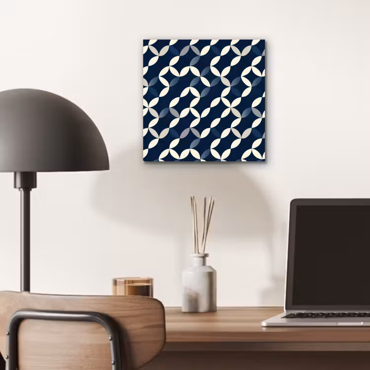 Abstract - Patroon - Blauw aluminium wit klein 46 -sfeer5