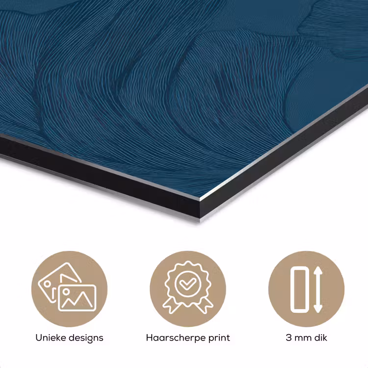Abstract - Patroon - Donkerblauw - Elegant aluminium wit klein 46 -closeup_NL