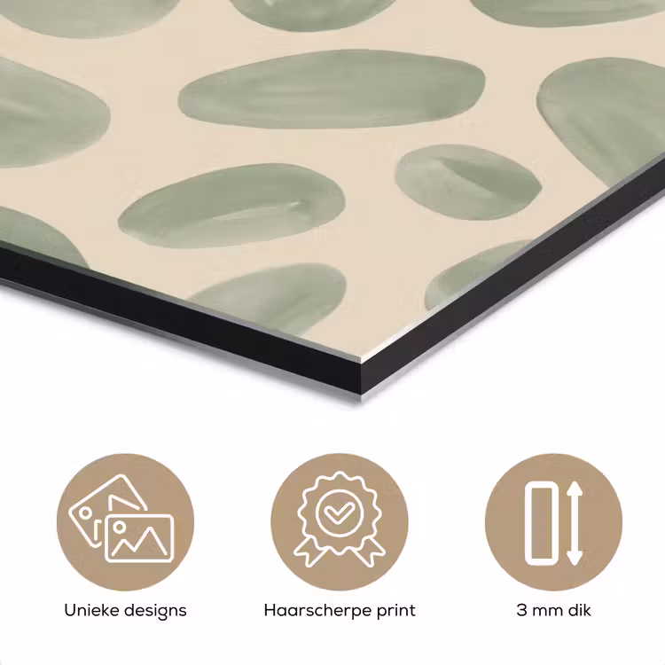 Abstract - Patroon - Organisch - Groen - Modern aluminium wit klein -closeup_NL