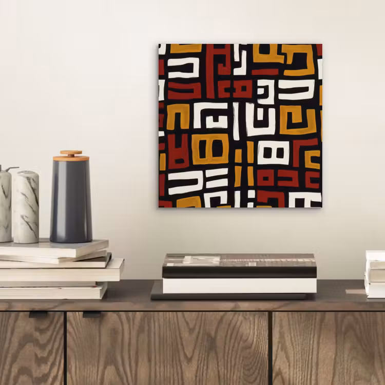 Abstract - Patroon - Rood aluminium wit klein -sfeer1