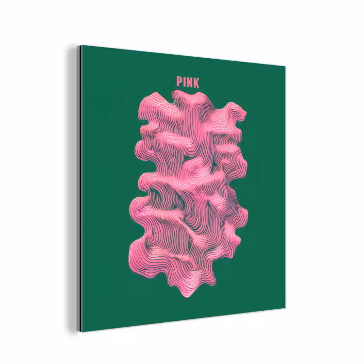 Abstract - Pink - Lijnen - Groen aluminium wit klein -3d