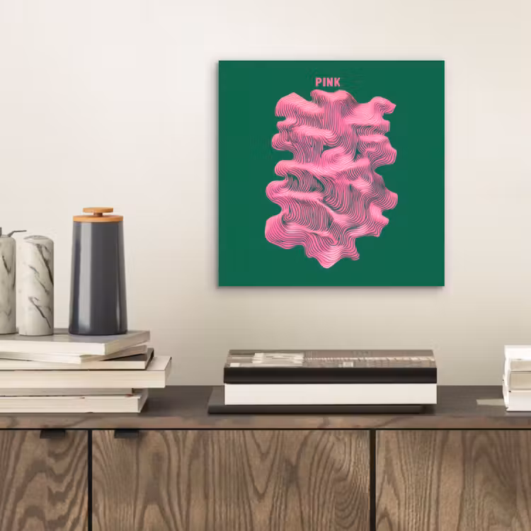 Abstract - Pink - Lijnen - Groen aluminium wit klein -sfeer1
