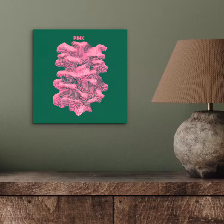 Abstract - Pink - Lijnen - Groen aluminium wit klein -sfeer2