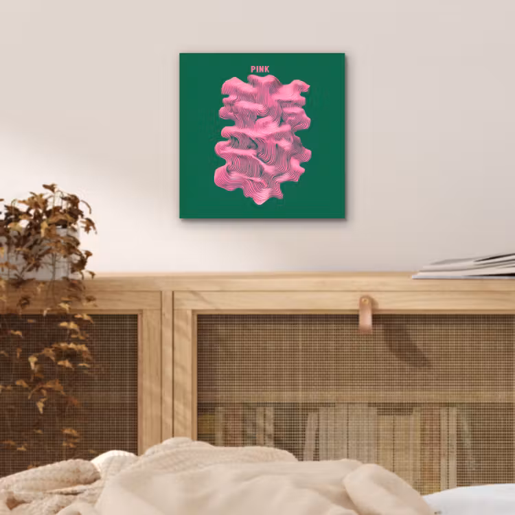 Abstract - Pink - Lijnen - Groen aluminium wit klein -sfeer3