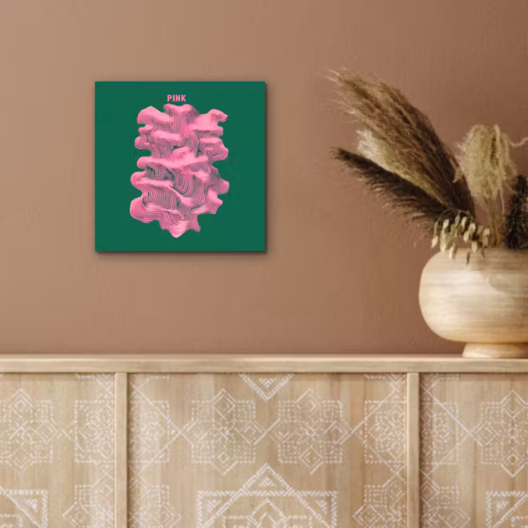 Abstract - Pink - Lijnen - Groen aluminium wit klein -sfeer4