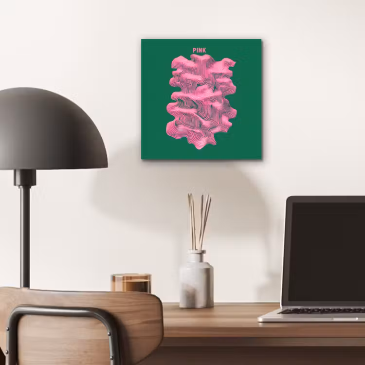 Abstract - Pink - Lijnen - Groen aluminium wit klein -sfeer5