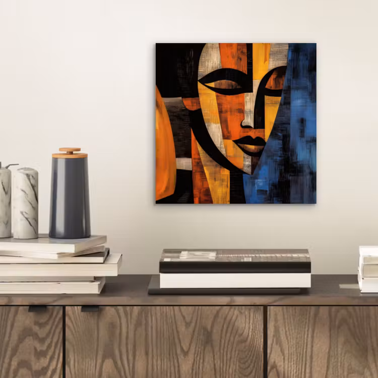 Abstract - Portret - Kleurvakken aluminium wit klein -sfeer1
