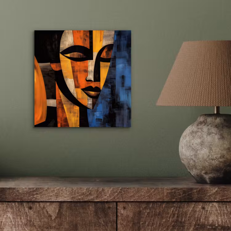 Abstract - Portret - Kleurvakken aluminium wit klein -sfeer2