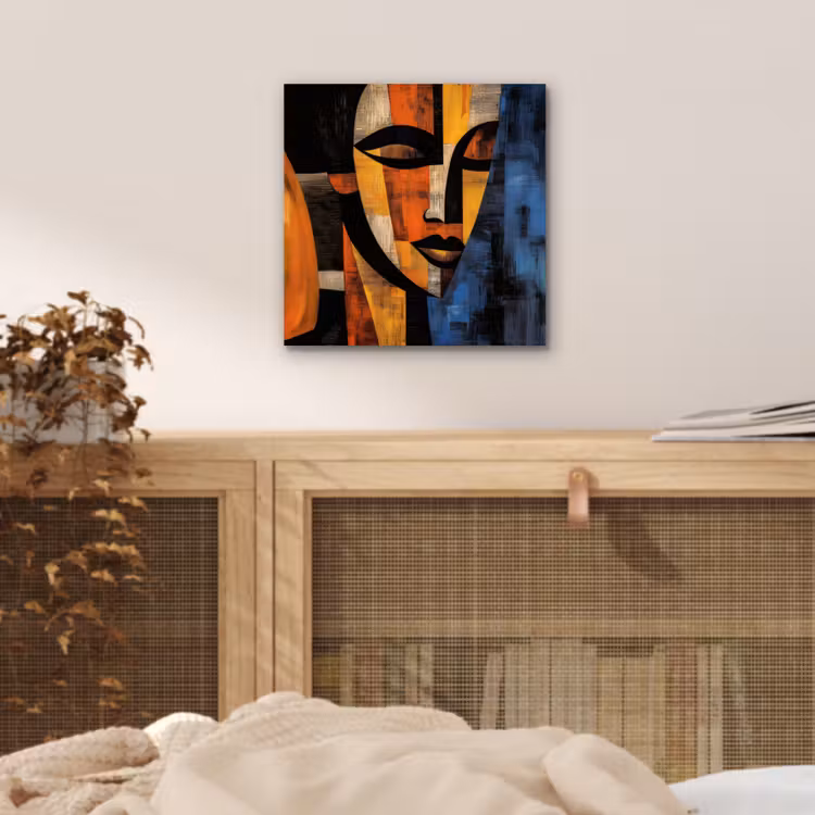Abstract - Portret - Kleurvakken aluminium wit klein -sfeer3