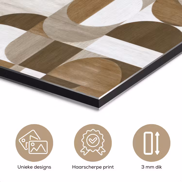 Abstract - Retro - Bruin aluminium wit klein 46 -closeup_NL
