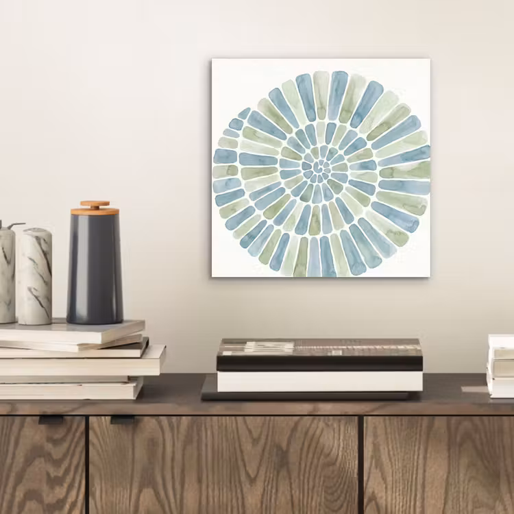 Abstract - Spiraal - Patroon - Modern - Blauw-Groen aluminium wit klein -sfeer1