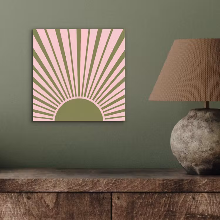 Abstract - Stralen - Grafisch - Roze - Groen aluminium wit klein -sfeer2