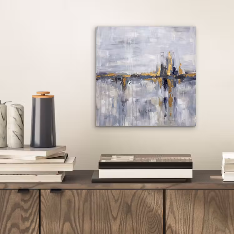 Abstract - Structuur - Goud - Grijs - Modern aluminium wit klein -sfeer1
