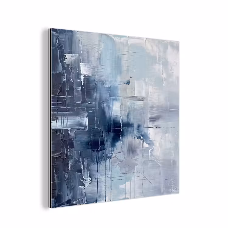 Abstract - Textuur - Kunst - Modern - Blauw aluminium wit klein -3d