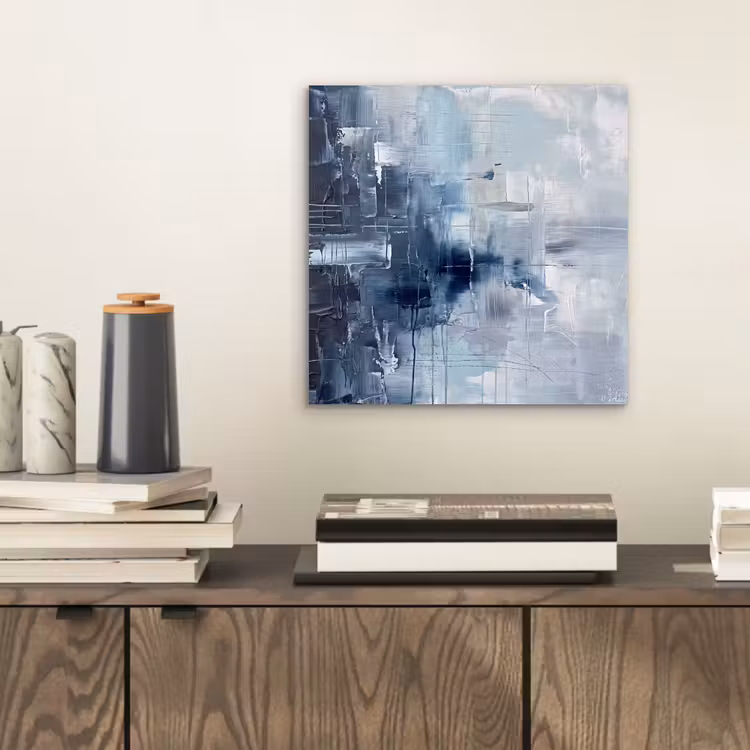 Abstract - Textuur - Kunst - Modern - Blauw aluminium wit klein -sfeer1