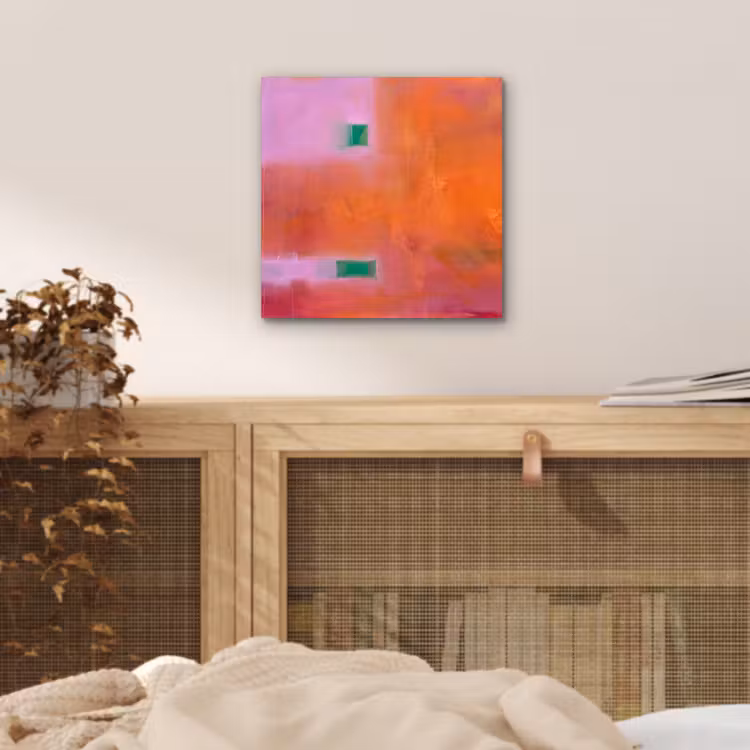 Abstract - Vlakken - Kunst - Modern - Oranje aluminium wit klein -sfeer3