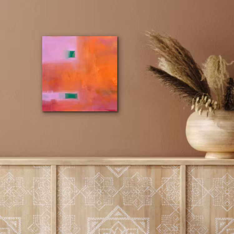 Abstract - Vlakken - Kunst - Modern - Oranje aluminium wit klein -sfeer4
