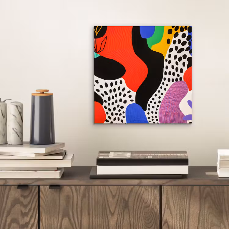 Abstract - Vormen - Kleuren - Stippen aluminium wit klein -sfeer1