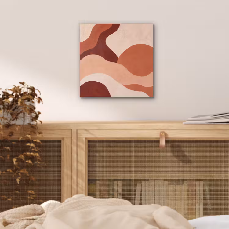 Abstract - Vormen - Organisch - Aardetinten - Modern aluminium wit klein -sfeer3