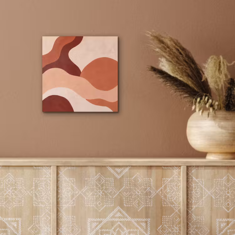 Abstract - Vormen - Organisch - Aardetinten - Modern aluminium wit klein -sfeer4