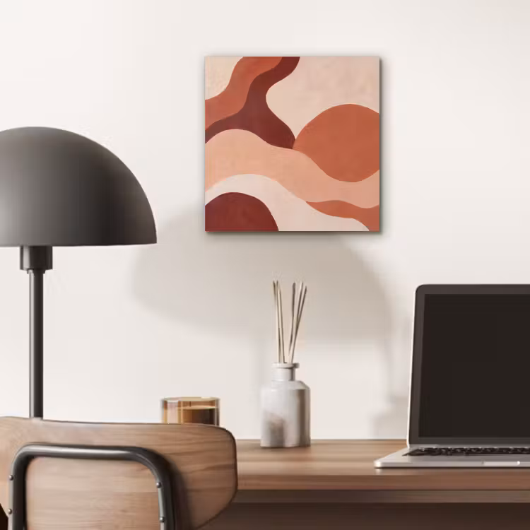 Abstract - Vormen - Organisch - Aardetinten - Modern aluminium wit klein -sfeer5