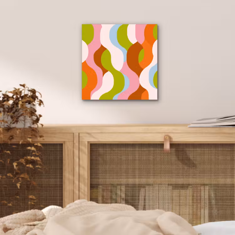 Abstract - Vormen - Roze aluminium wit klein -sfeer3
