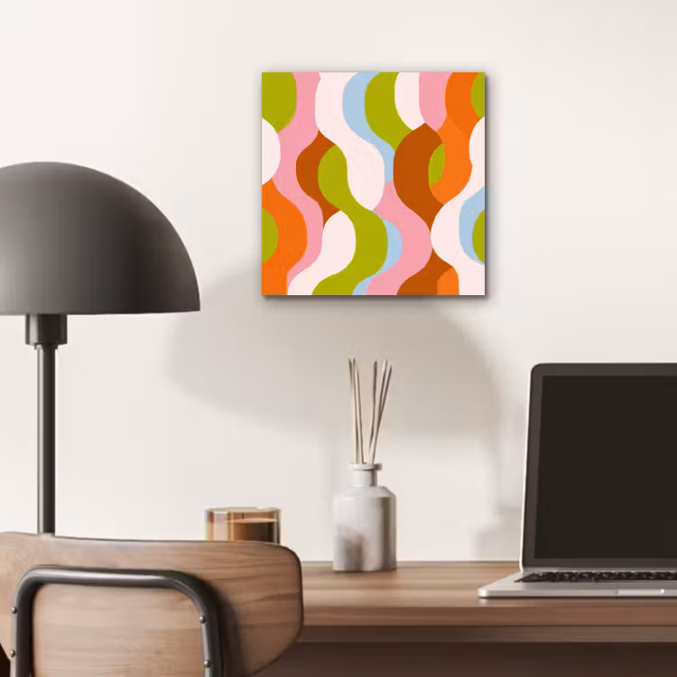 Abstract - Vormen - Roze aluminium wit klein -sfeer5