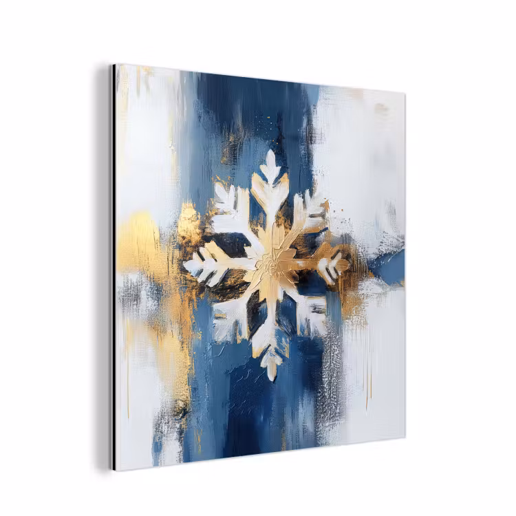 Abstract - Winter - Sneeuwvlok - Sneeuw - Goud aluminium wit klein -3d