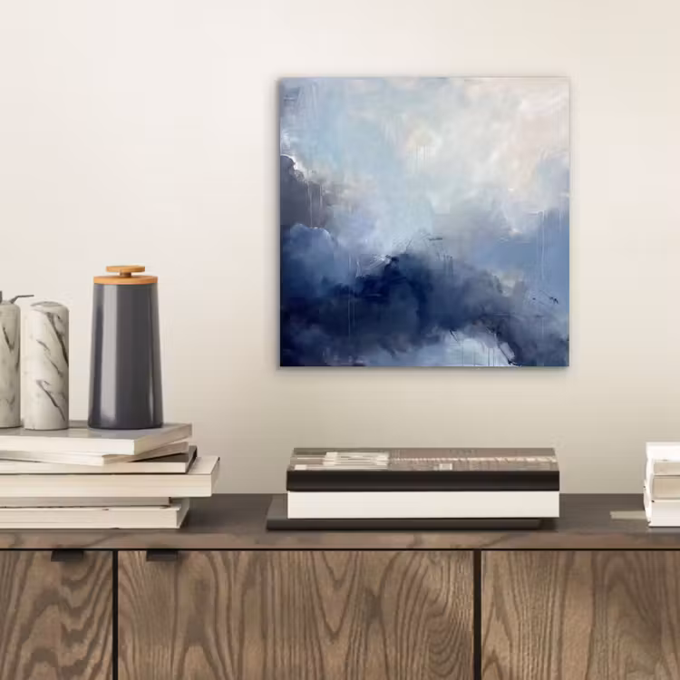 Abstract - Wolken - Modern - Blauw - Kunst aluminium wit klein -sfeer1