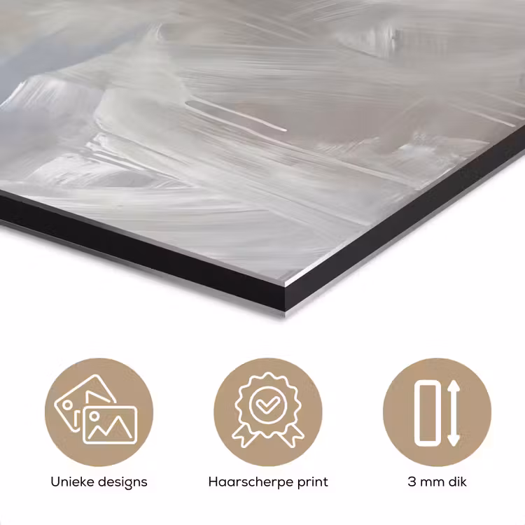 Abstract - Wolken - Sfeer - Modern - Beige aluminium wit klein -closeup_NL