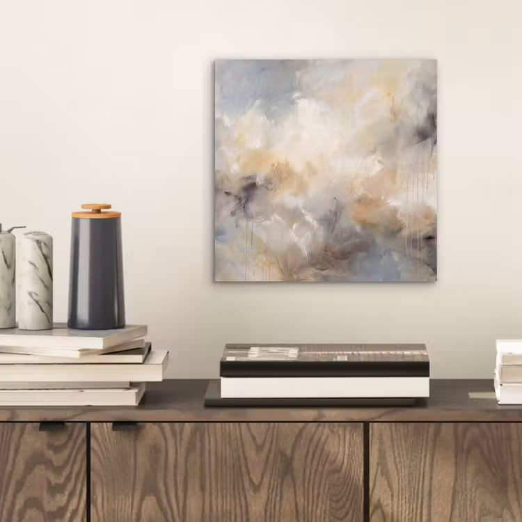 Abstract - Wolken - Sfeervol - Beige - Grijs aluminium wit klein -sfeer1