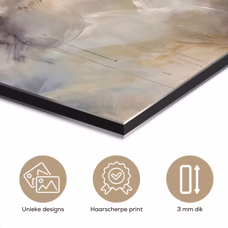 Abstract - Wolken - Sfeervol - Beige - Grijs aluminium wit klein -closeup_NL