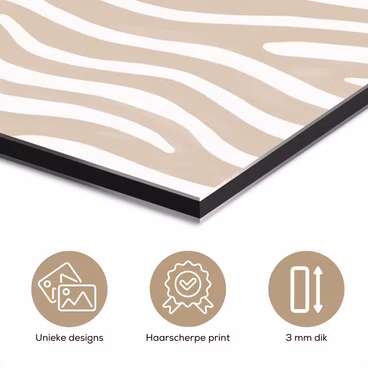 Abstract - Zebra - Beige aluminium wit klein 46 -closeup_NL