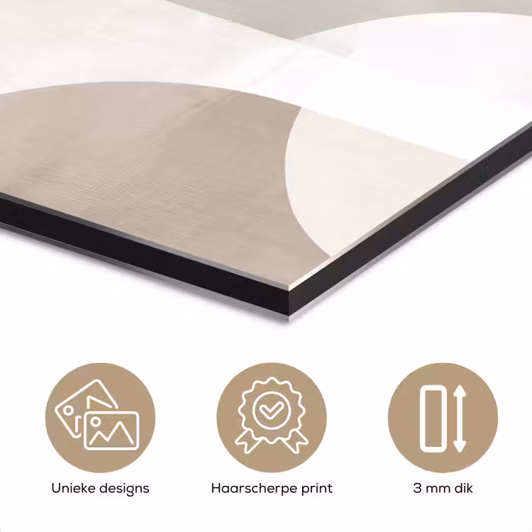 Abstracte bogen - Modern - Beige aluminium wit klein -closeup_NL